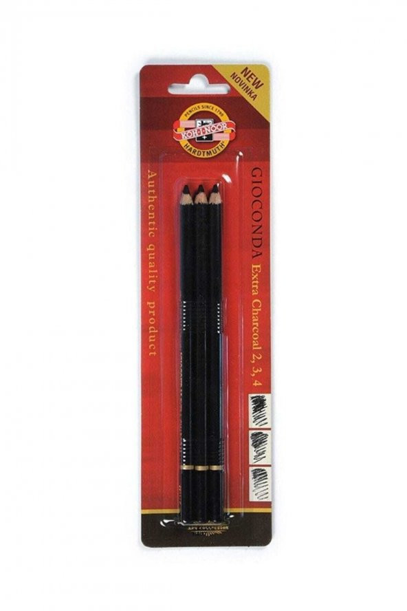Koh-i Noor Gioconda Extra Charcoal Kömür Füzen Kalem 3lü Set ürün görseli 1