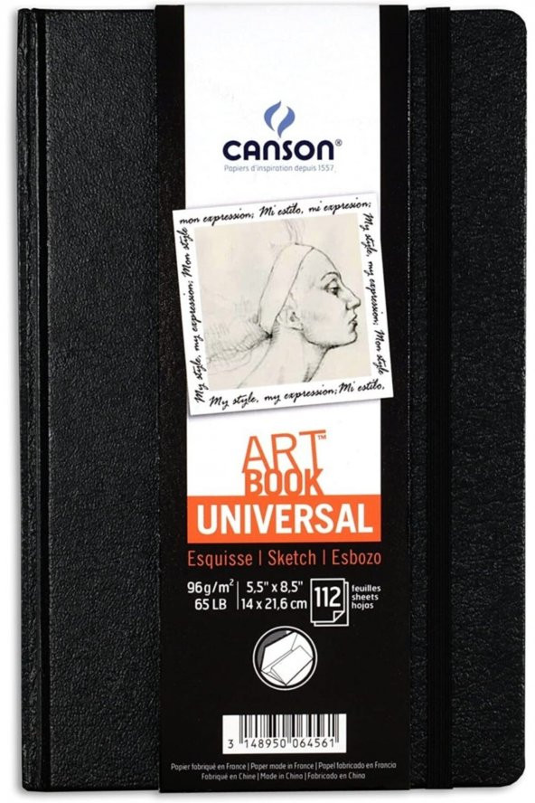 Canson Art Book Universal Sert Kapak Eskiz Defteri 96gr 14x21,6cm 112 Yaprak - 1