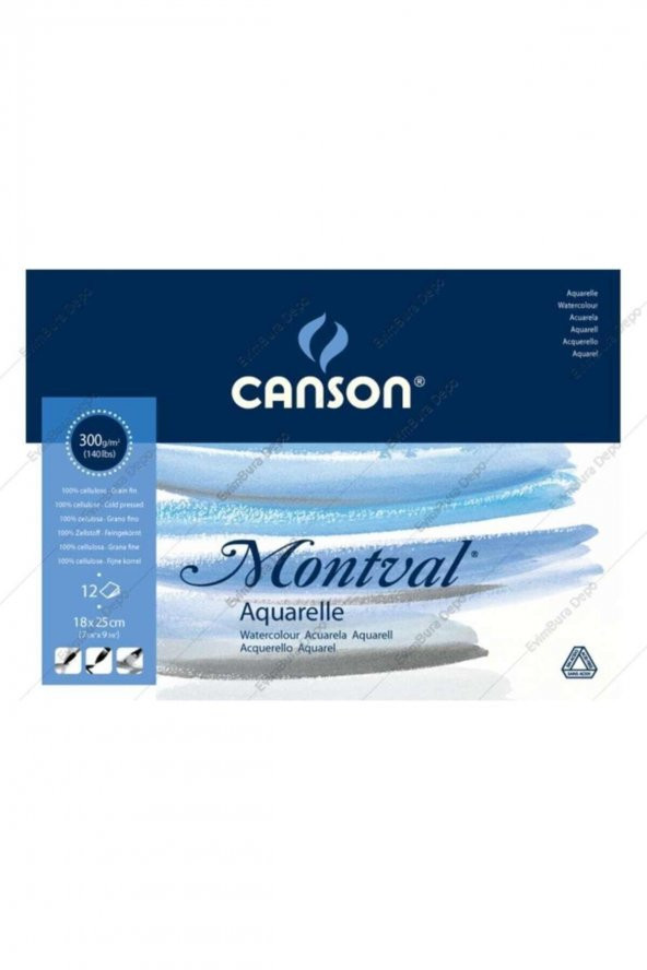 Canson Montval Suluboya Blok 300 gr 18x25 cm 12 Sayfa