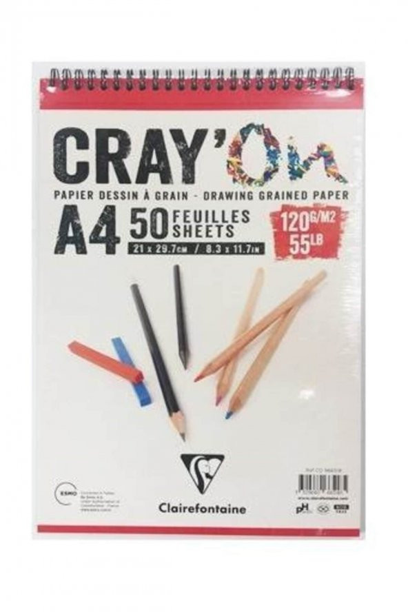 Cray`On Çizim Blok A4 Üstten Spiralli 120 gr. 50 Yaprak