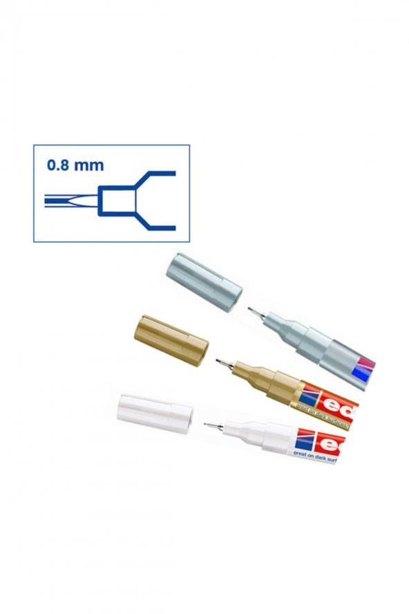 Edding 3lü Metalik Boya Dekor Markör Set 0.8mm - 2