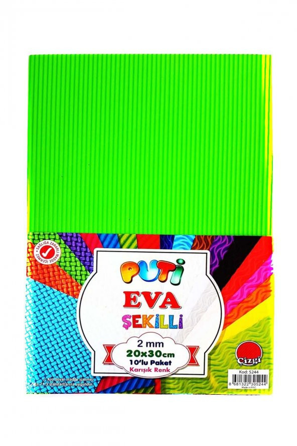 Puti 5244 A4 Karışık Renk Çizgi Eva ürün görseli 1