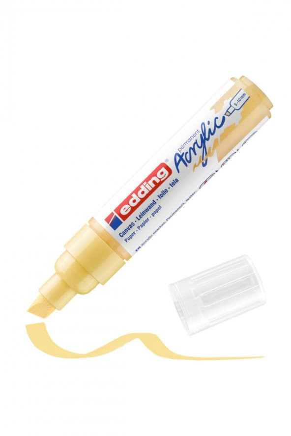 Edding 5000 Kalın Uçlu Akrilik Markör - Pastel-Sarı - 5-10 Mm’Lik Kesik Uç