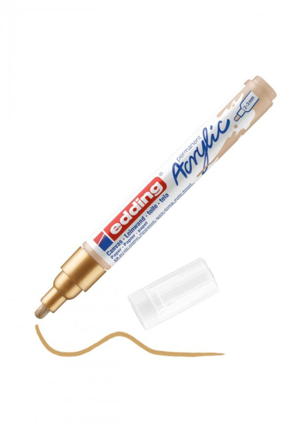 Edding 5100 Orta Uçlu Akrilik Markör - Altın - 2-3 Mm’Lik Yuvarlak Uç