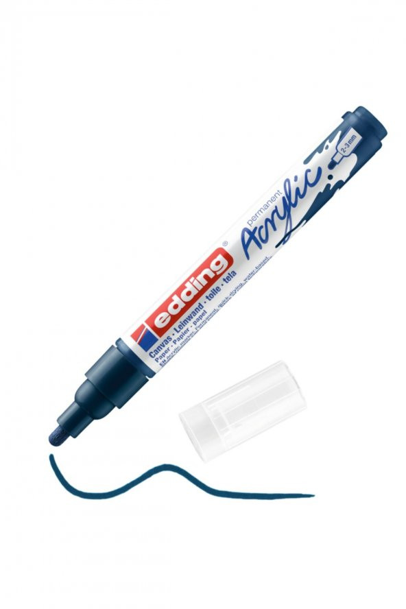 Edding 5100 Orta Uçlu Akrilik Markör - Gece Mavisi - 2-3 Mm’Lik Yuvarlak Uç