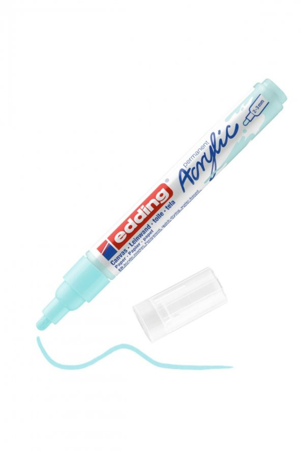 Edding 5100 Orta Uçlu Akrilik Markör - Pastel-Mavi - 2-3 Mm’Lik Yuvarlak Uç