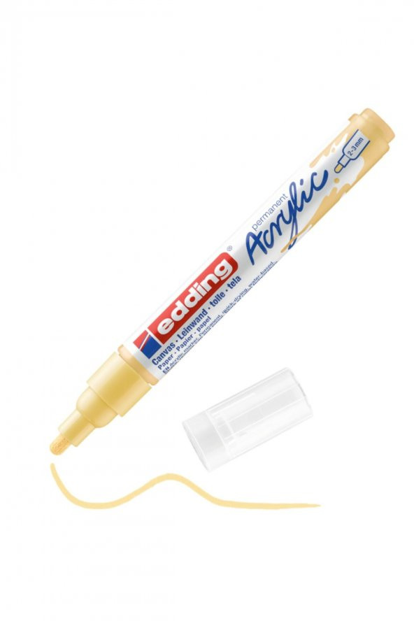 Edding 5100 Orta Uçlu Akrilik Markör - Pastel-Sarı - 2-3 Mm’Lik Yuvarlak Uç