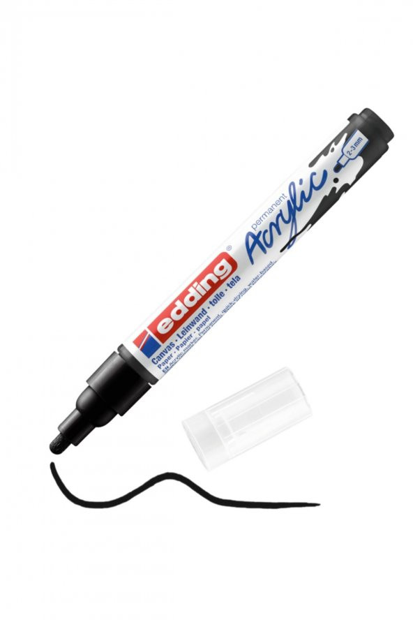 Edding 5100 Orta Uçlu Akrilik Markör - Siyah - 2-3 Mm’Lik Yuvarlak Uç ürün görseli 1