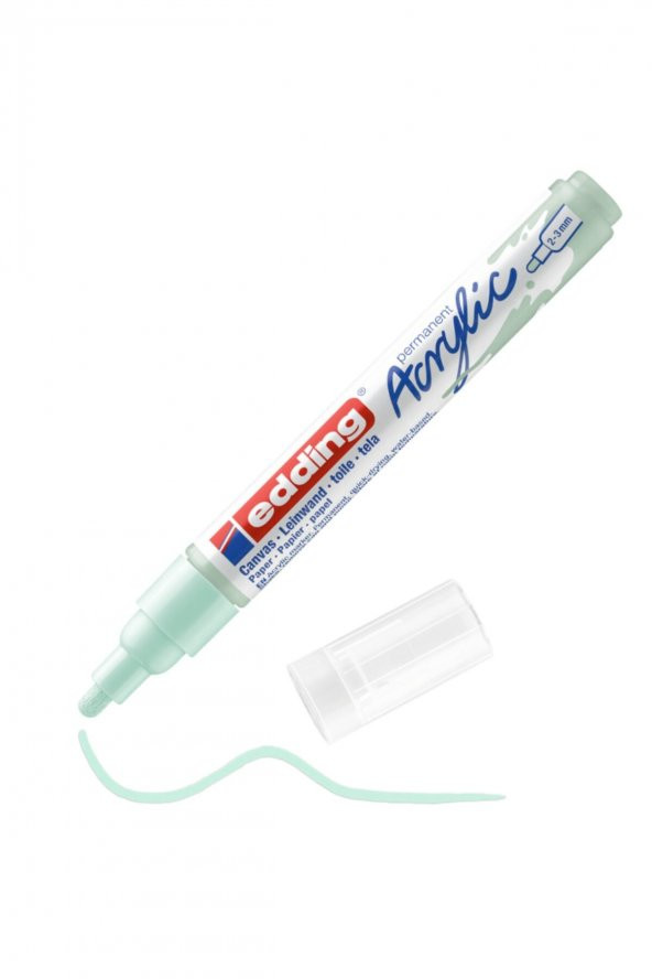 Edding 5100 Orta Uçlu Akrilik Markör - Su Yeşili - 2-3 Mm’Lik Yuvarlak Uç - 1