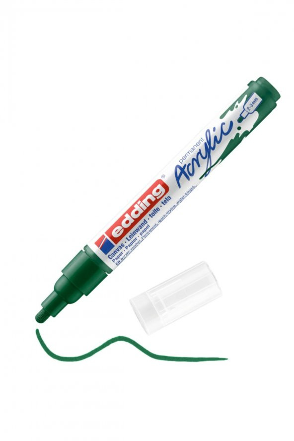 Edding 5100 Orta Uçlu Akrilik Markör - Yosun Yeşili - 2-3 Mm’Lik Yuvarlak Uç - 1