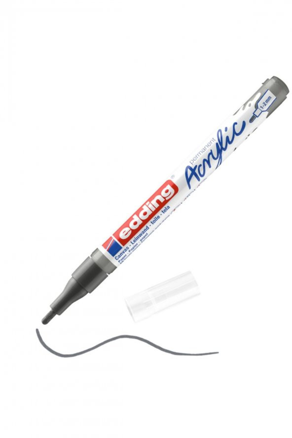 Edding 5300 İnce Uçlu Akrilik Markör - Antrasit - 1-2 Mm’Lik İnce Yuvarlak Uç - 1