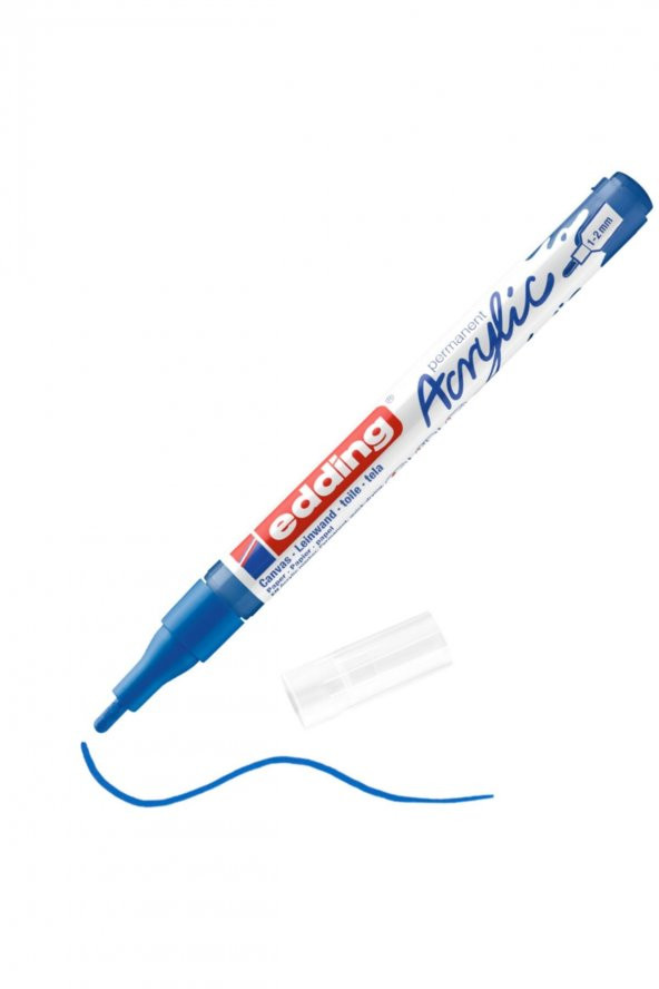 Edding 5300 İnce Uçlu Akrilik Markör - Anzer Mavi - 1-2 Mm’Lik İnce Yuvarlak Uç - 1