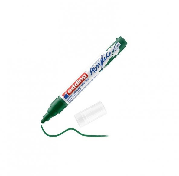 Edding 5100 Orta Uçlu Akrilik Markör - Yosun Yeşili - 2-3 Mm’Lik Yuvarlak Uç - 6