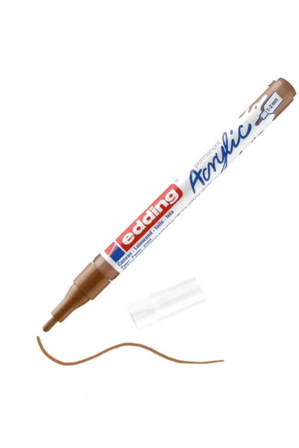 Edding 5300 İnce Uçlu Akrilik Markör - Fındık Kahvesi - 1-2 Mm’Lik İnce Yuvarlak Uç