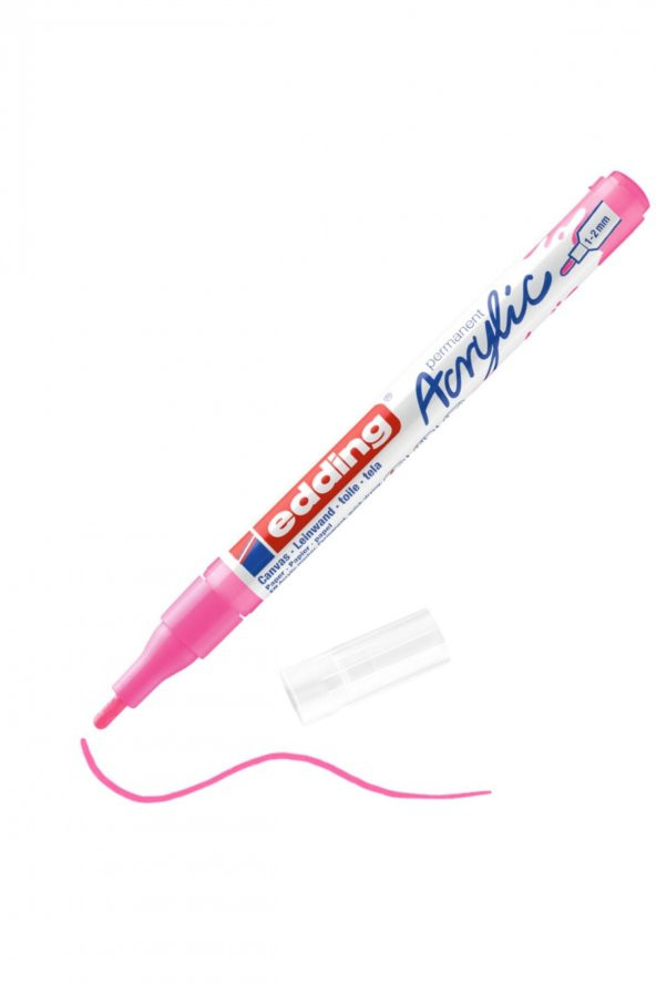 Edding 5300 İnce Uçlu Akrilik Markör - Fosforlu-Pembe - 1-2 Mm’Lik İnce Yuvarlak Uç ürün görseli 1