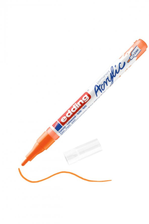 Edding 5300 İnce Uçlu Akrilik Markör - Fosforlu-Turuncu - 1-2 Mm’Lik İnce Yuvarlak Uç