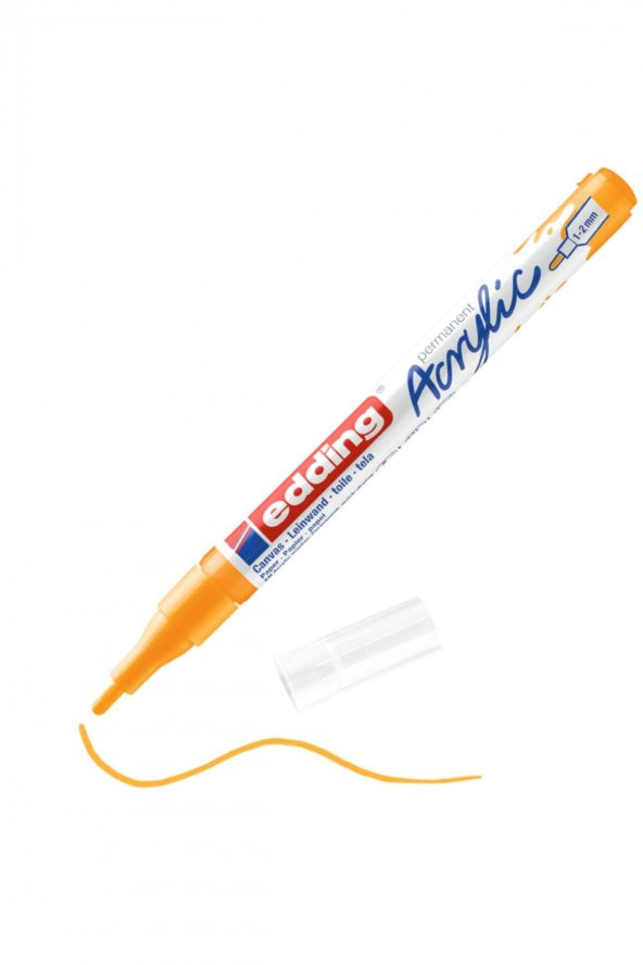 Edding 5300 İnce Uçlu Akrilik Markör - Güneş Sarısı - 1-2 Mm’Lik İnce Yuvarlak Uç - 1