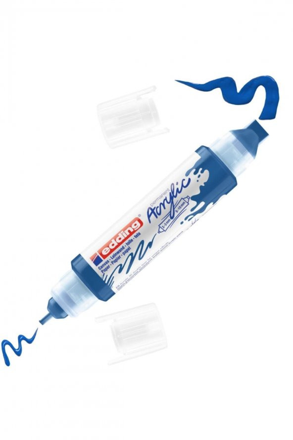 Edding 5400 Akrilik 3D Double Liner - Anzer Mavi - 2-3, 5-10 Mm’Lik 2 Başlık - 1