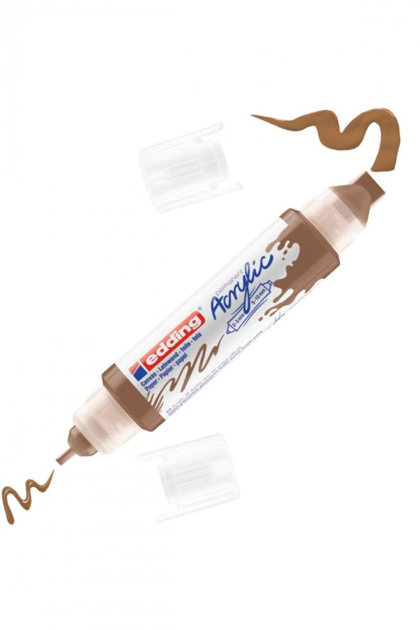 Edding 5400 Akrilik 3D Double Liner - Fındık Kahvesi - 2-3, 5-10 Mm’Lik 2 Başlık