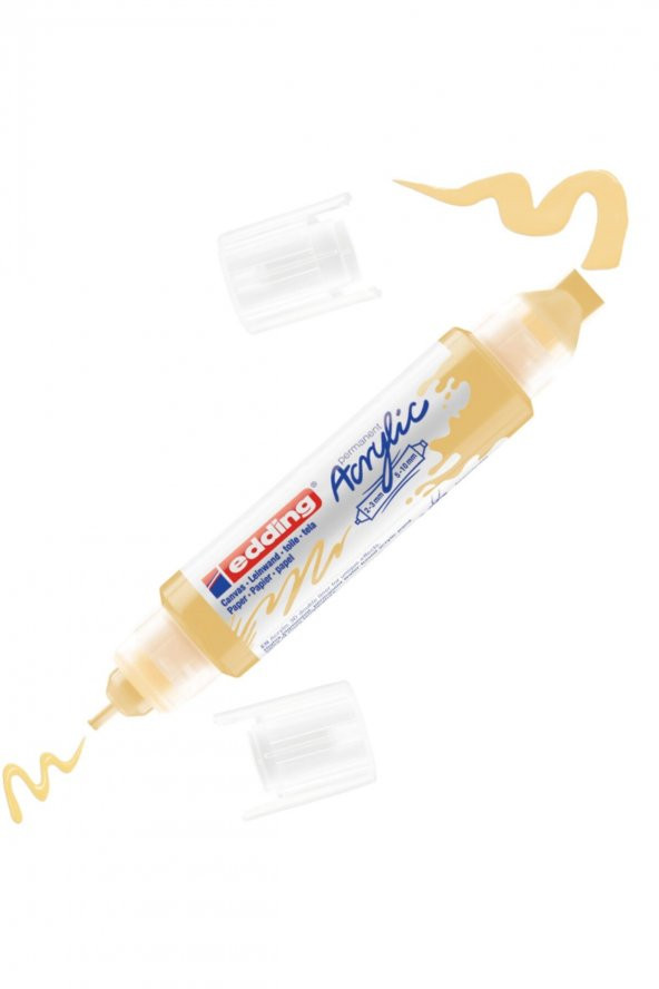 Edding 5400 Akrilik 3D Double Liner - Pastel-Sarı - 2-3, 5-10 Mm’Lik 2 Başlık ürün görseli 1