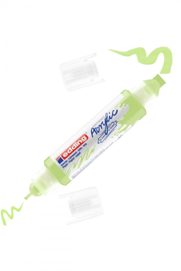 Edding 5400 Akrilik 3D Double Liner - Pastel-Yeşil - 2-3, 5-10 Mm’Lik 2 Başlık - 1