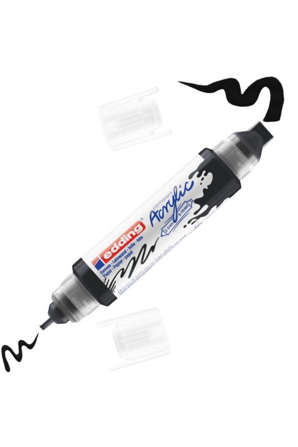 Edding 5400 Akrilik 3D Double Liner - Siyah - 2-3, 5-10 Mm’Lik 2 Başlık - 1