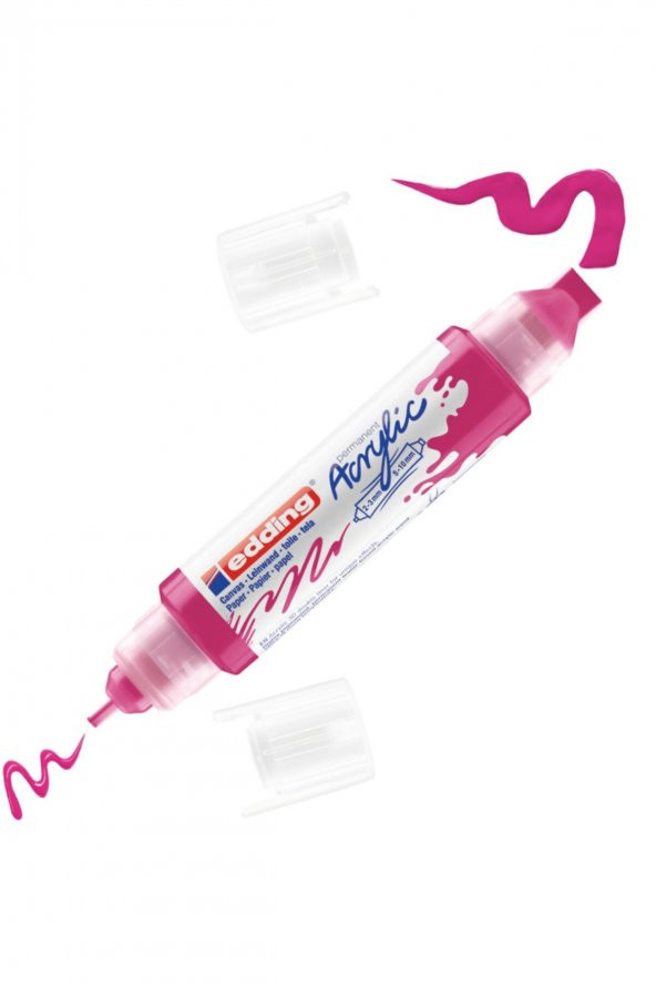 Edding 5400 Akrilik 3D Double Liner - Telemagenta - 2-3, 5-10 Mm’Lik 2 Başlık - 1