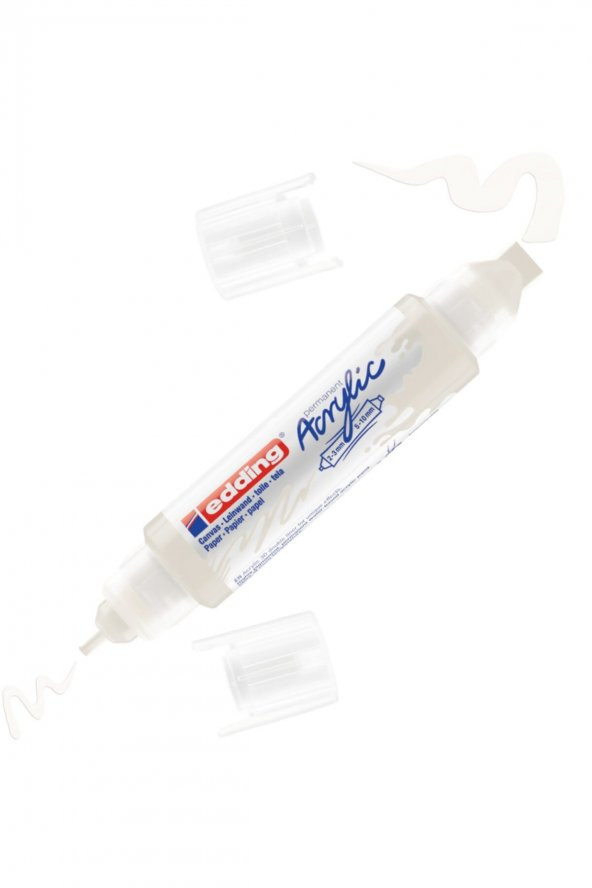 Edding 5400 Akrilik 3D Double Liner - Trafik Beyaz - 2-3, 5-10 Mm’Lik 2 Başlık ürün görseli 1