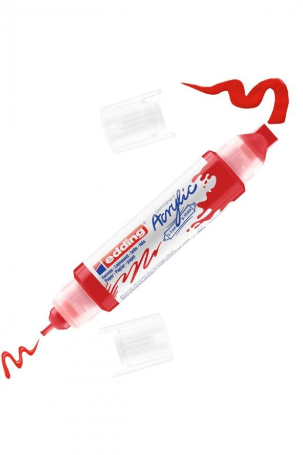 Edding 5400 Akrilik 3D Double Liner - Trafik Kırmızı - 2-3, 5-10 Mm’Lik 2 Başlık ürün görseli 1