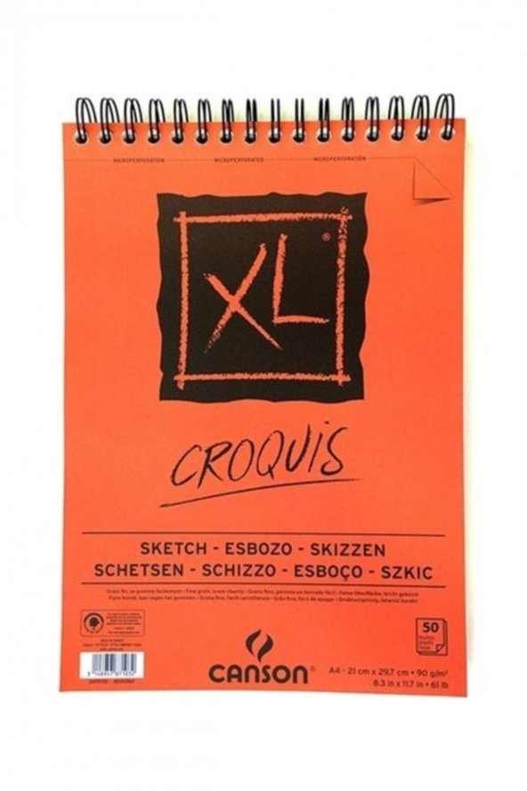 XL Krem Eskiz Defteri Üstten Spiralli 90 gr. A5 50 Sayfa ürün görseli 1