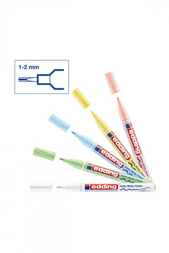 Edding 751 Örtücü Boya Kalem Seti 5li + Pastel Tonlar - 2