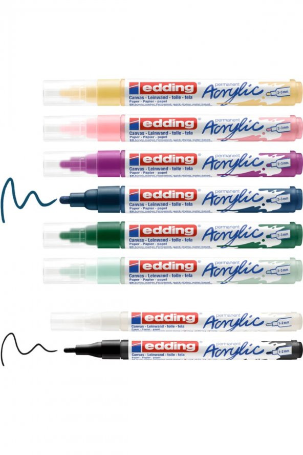 Edding Kolay Başlangıç Seti - 8’Li Akrilik Markör Seti (Nordic), - Resim 4