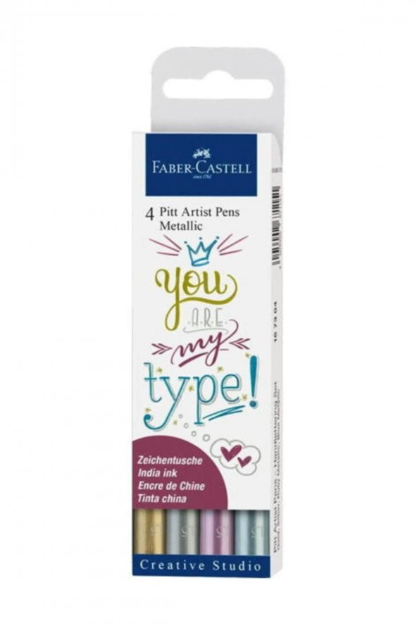 Faber-Castell Pitt Artist Pen Kaligrafi Seti Metalik 4lü ürün görseli 1
