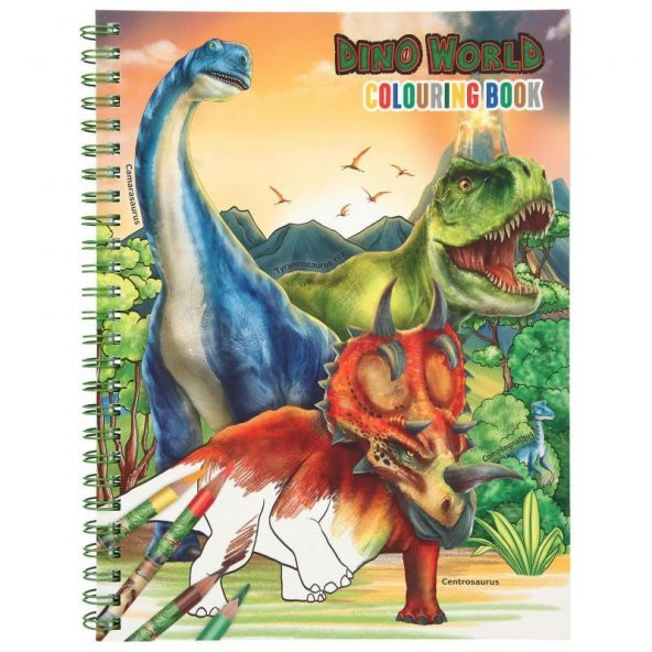 Top Model Renkli Kalemler ile Dino Dünya Boyama Kitabı - 2