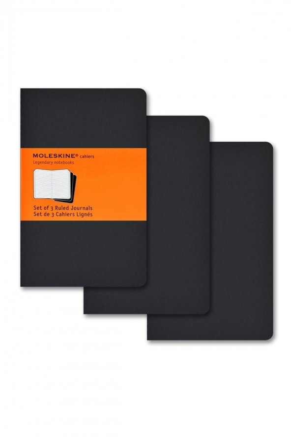 Moleskine Cahier Pocket 3 Lü Paket Çizgili Defter Siyah