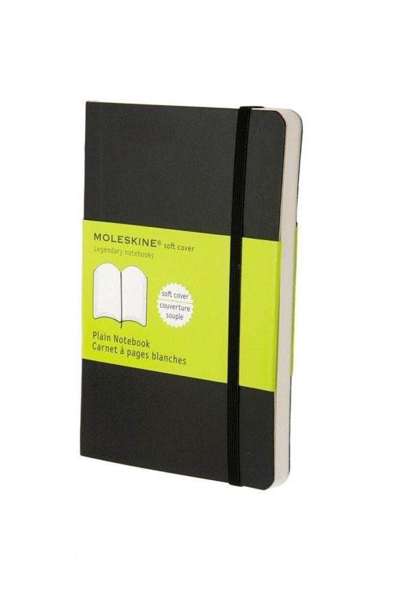 Moleskine Cep Boy Esnek Kapak Defter 9X14cm Siyah Soft çizgisiz