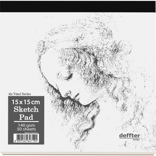 Deffter Eskiz Defteri 15 x 15 cm Beyaz - Resim 2