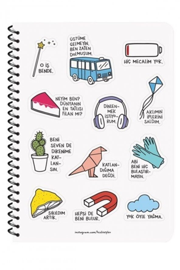 Hisli Şeyler 16.5x22.5 Kareli Defter - Hepsi De Beni Bulur - Resim 2