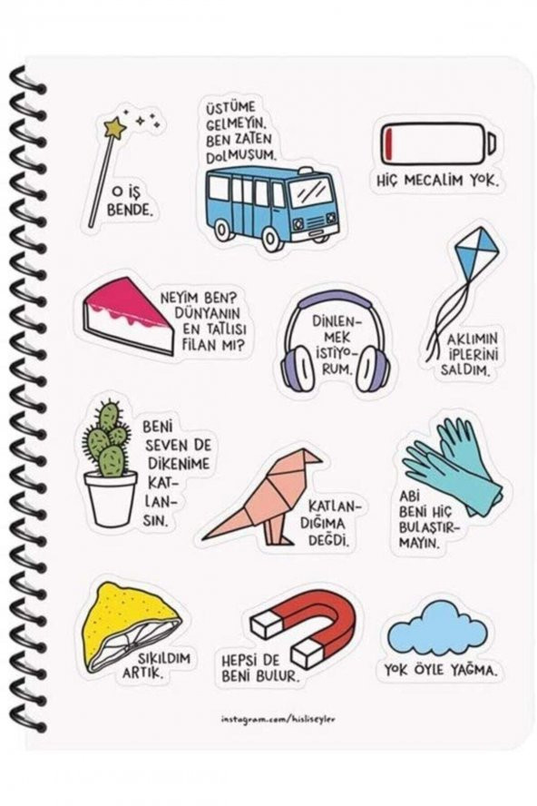 Hisli Şeyler Sıkıldım Artık - Kareli Defter (16,5x22,5) - Resim 3