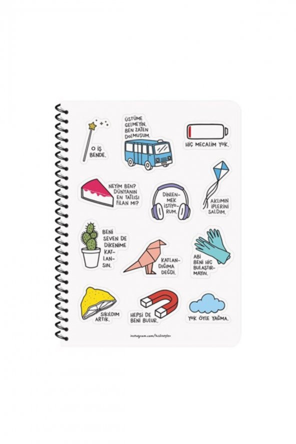 Hisli Şeyler Sıkıldım Artık Çizgili Defter 16.5 x 22.5 cm - Resim 2