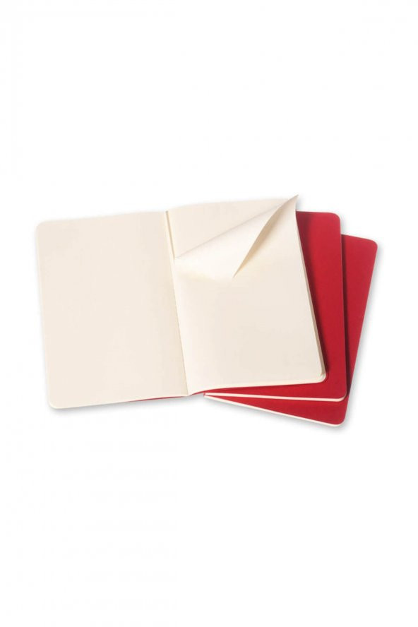 Moleskine 3Lü Cahier Düz Defter Karton Kapak L Boy Kırmızı - Resim 2