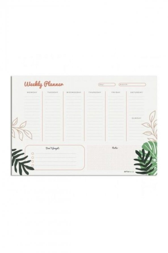 Deffter Weekly Planer Tropic A4 Defter
