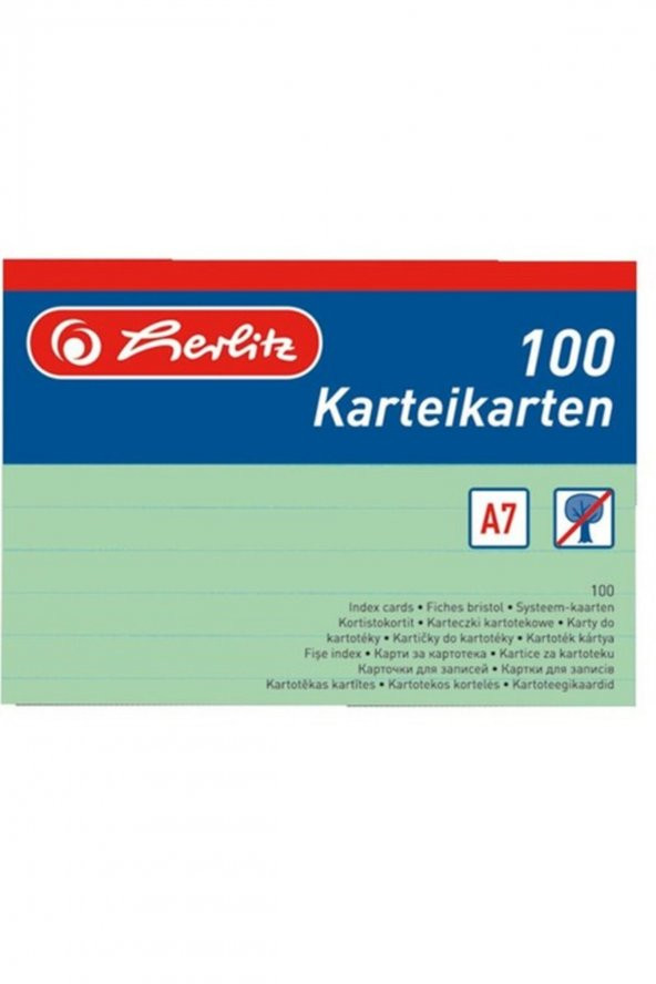 Kartotek Çizgili Yeşil Not Kağıdı A7 100 Adet 1150754