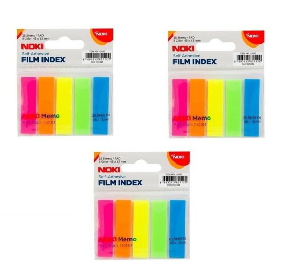 Noki Memo Film Index 5 Renk 12x45mm 25 Yp. 3 Adet