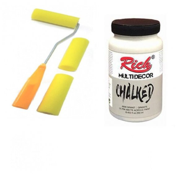 Rich Multi Decor Chalked 1750 ml - Granit 4600 & Sarı Sünger Rulo Seti ürün görseli 1