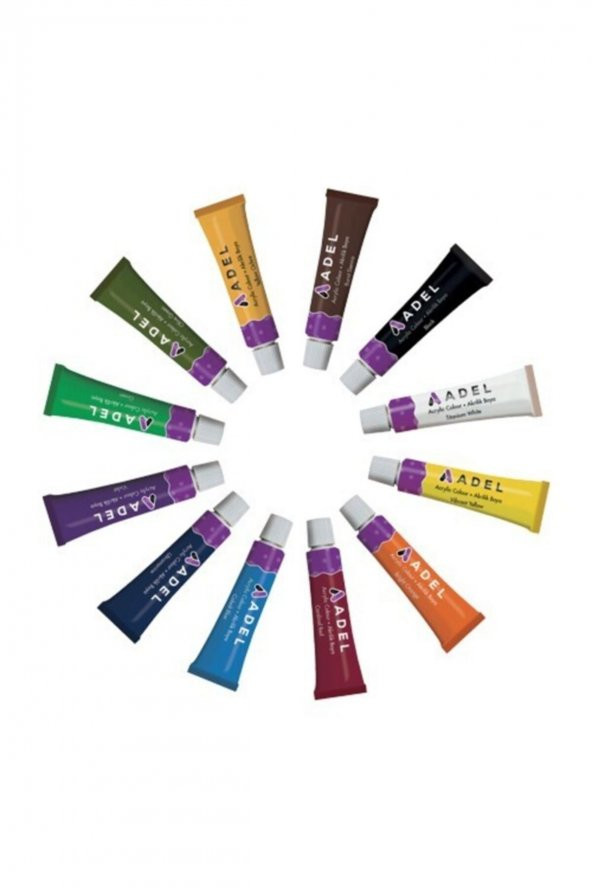 Adel 12 ml Tüp Akrilik Boya 12li - Resim 2