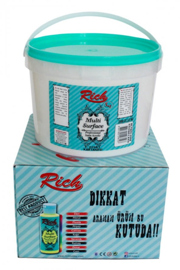 Rich Multi Surface Akrilik Boya 2500 Cc Kartanesi - Resim 2