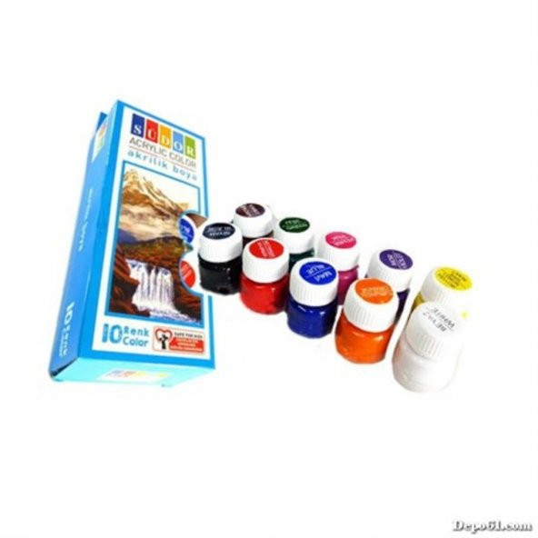 Südor Akrilik Boya Set 15 ml Şişe 10lu SD-122 ürün görseli 1