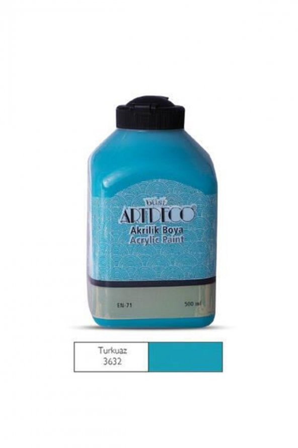 Artdeco Akrilik Ahşap Boyası 500 ml 3632 Turkuaz - Resim 2