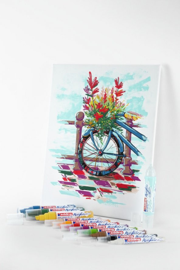 Edding Akrilik Markör Yaratıcı Set  Mix Kalem + Resim Defteri 12 Renk - 4